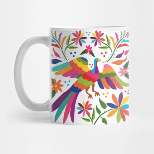 Mexican Otomí Flying Bird Composition / Colorful & happy art by Akbaly Mug